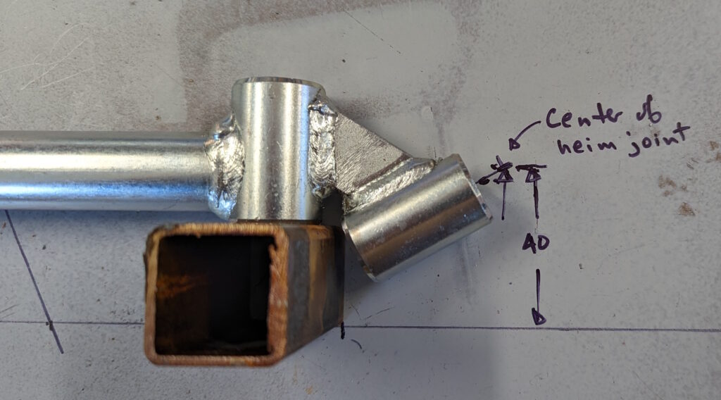 Upper A-arm Heim joint offset from frame.