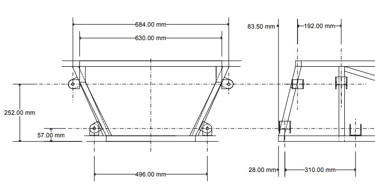 Front suspension mounting points from the Vodou drawings (see Getting Started #1).